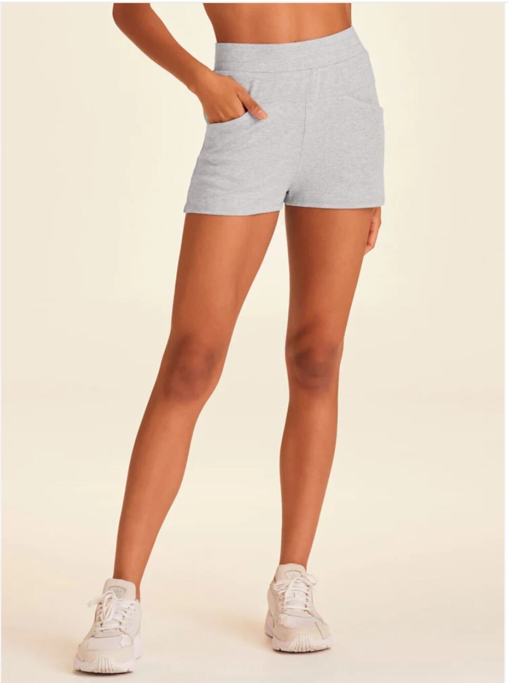 Alala NWT Plie Ribbed Shorts in Heathered Grey // M
